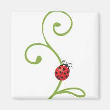 Coccinelle sur la vigne aimant pour réfrigérateur