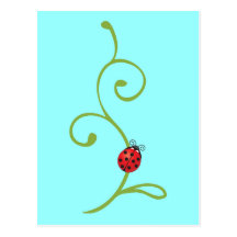 Coccinelle sur la vigne carte postale
