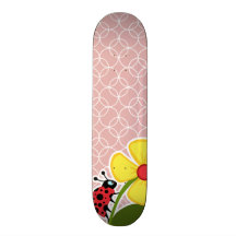 Coccinelle sur les cercles mauve skateboards cutomisables