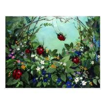 Coccinelles à la carte postale de jeu