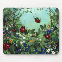 Coccinelles au jeu Mousepad Tapis De Souris