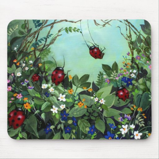 Coccinelles au jeu Mousepad Tapis De Souris