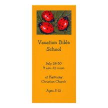 COCCINELLES : CARTES D'INVITATION D'ÉCOLE DE BIBLE MODÈLE DE DOUBLE CARTE