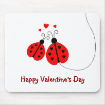 Coccinelles dans l'amour Valentine Mousepad Tapis De Souris
