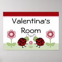 Coccinelles et affiche mignonnes de signe d'impres