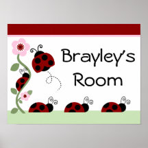 Coccinelles et affiche mignonnes de signe d'impres