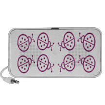 Coccinelles roses haut-parleurs notebook