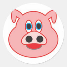 Cochon petit dessin d'illustration didactique peda autocollant rond