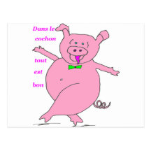 COCHON TOUT EST BON 1.PNG CARTE POSTALE