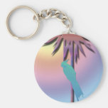 Cockatiel sur l'art numérique tropical de paume porte-clef