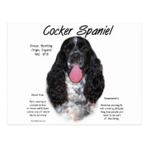 Cocker (Parti/b&w) conception d'histoire Cartes Postales