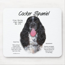 Cocker (Parti/b&w) conception d'histoire Tapis De Souris