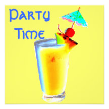 Cocktail coloré de boissons de parapluie invitations personnalisées
