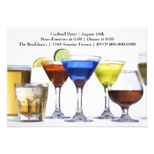 Cocktail moderne de cocktails faire-part