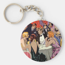 Cocktail vintage de boîte de nuit d'art déco porte-clé