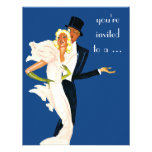 Cocktail vintage de couples d'histoires d'amour invitations personnalisées