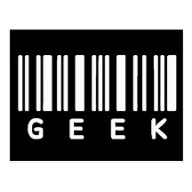 Code barres de geek carte postale
