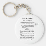 Code civil français Keychain. Porte-clé