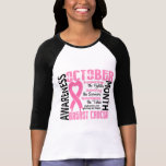 Coeur 1,5 de mois de conscience de cancer du sein t-shirts