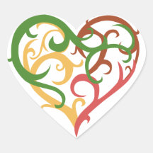 coeur 2 de vigne autocollants