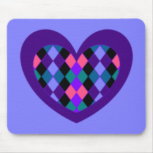Coeur à motifs de losanges tapis de souris