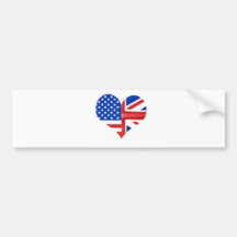 Coeur américain britannique autocollant pour voiture
