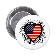 Coeur américain décoratif pin's avec agrafe