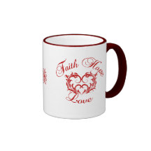 Coeur - amour d'espoir de foi tasses