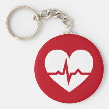Coeur avec le cardiologue de vague d'ECG ou l'infi Porte-clefs