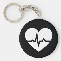 Coeur avec le cardiologue de vague d'ECG ou l'infi Porte-clef