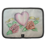 coeur avec l'illustration de roses organiseur