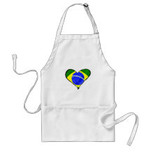 Coeur brésilien d'amour de drapeau du Brésil de co Tablier