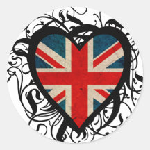 Coeur britannique décoratif adhésifs