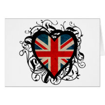 Coeur britannique décoratif carte de vœux