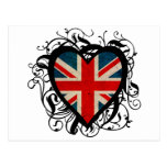 Coeur britannique décoratif cartes postales