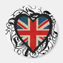 Coeur britannique décoratif magnets