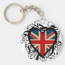 Coeur britannique décoratif porte-clefs