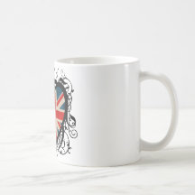 Coeur britannique décoratif tasse à café