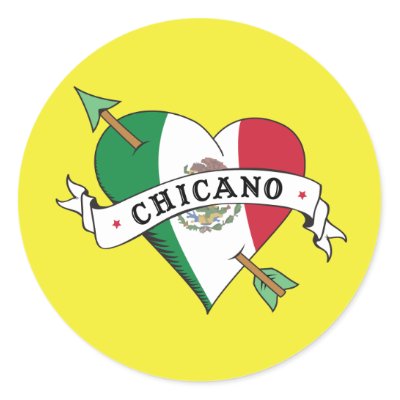 Coeur chicano de tatouage avec le drapeau mexicain par LatinaTees