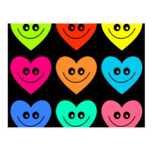 Coeur coloré cartes postales