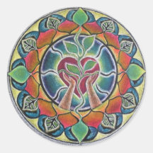 Coeur consolidant l'autocollant de mandala