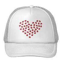 Coeur d'amour de coccinelle casquettes de camionneur