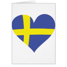 coeur d'amour de la Suède - drapeau suédois Carte De Vœux