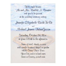 Coeur dans le mariage de plage de sable faire-parts