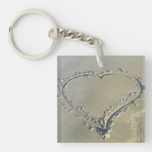 Coeur dans le sable Keychain Porte-clef