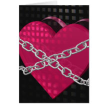 Coeur dans les chaînes cartes de vœux