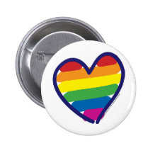 Coeur d'arc-en-ciel de gay pride badge avec épingle