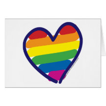 Coeur d'arc-en-ciel de gay pride carte de vœux