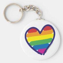 Coeur d'arc-en-ciel de gay pride porte-clé