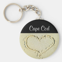 Coeur de Cape Cod sur un porte - clé de plage sabl Porte-clefs